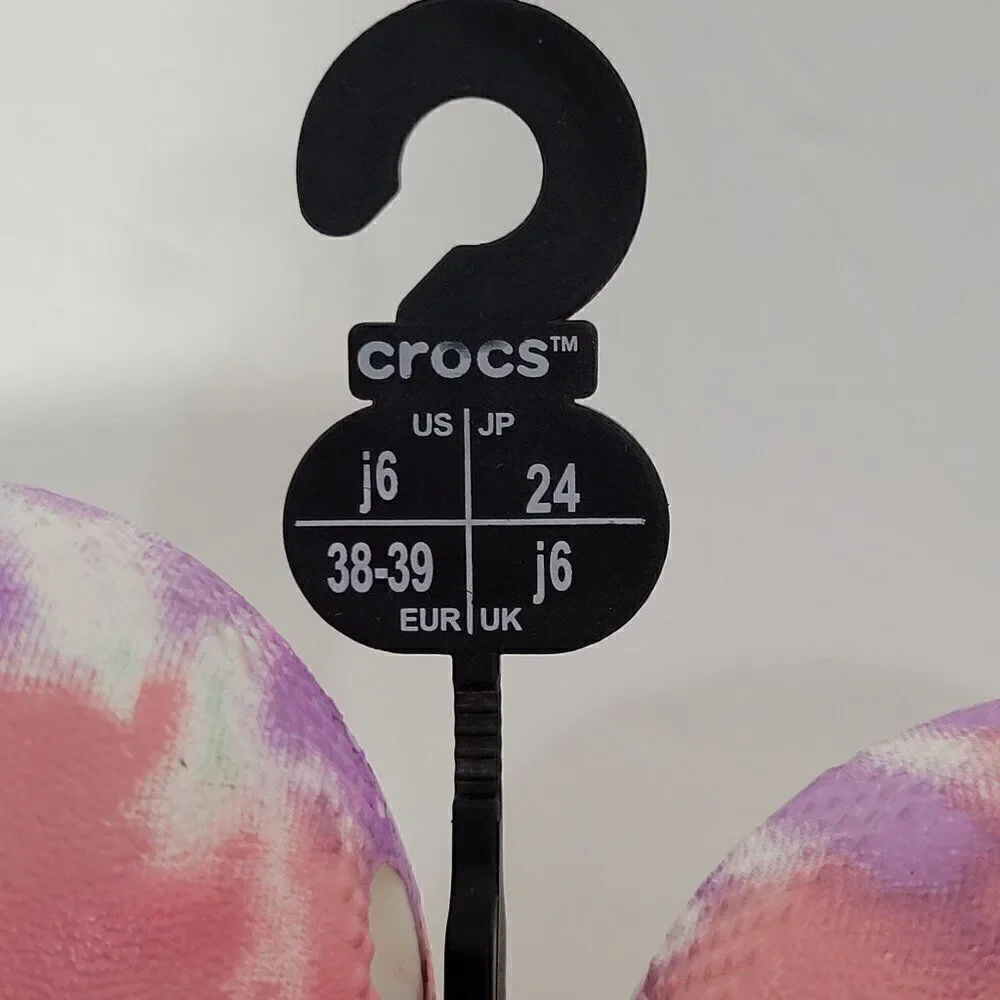 Crocs Clogs Jr Big Kid J6 Classic Tie Dye Multi Color Child 205451 Women 8 Men 6